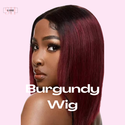 Premium Burgundy Lace Front Wig | 100% Human Hair | Full Coverage, Transparent Lace | Heat-Friendly, Natural-Looking Hairpiece