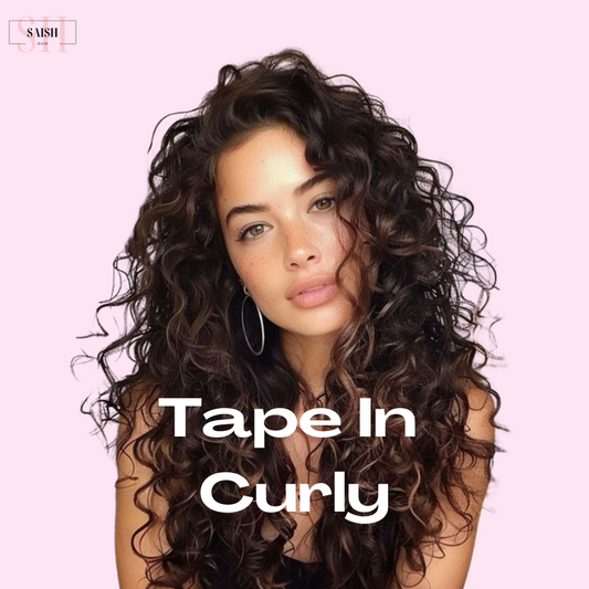 100% Human Hair Tape-In Curly Hair Extensions - Natural, Seamless, and Full of Volume