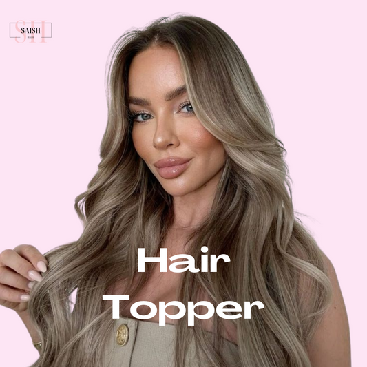 Saish Hair Human Hair Topper | 100% Real Hair | Adds Volume & Length | Clip-In Hairpiece for Women | Lightweight & Natural-Looking