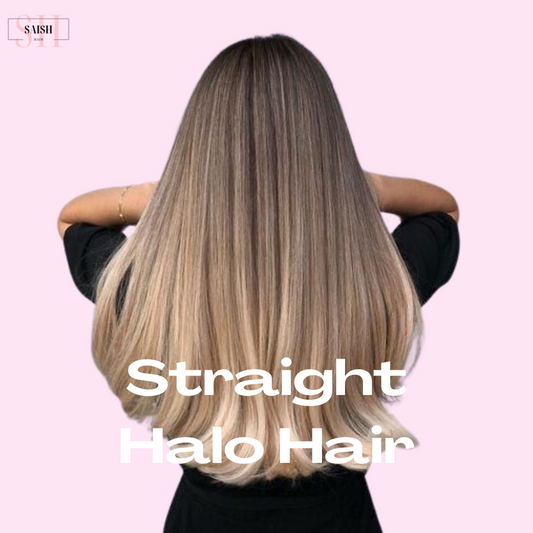 100% Human Hair Halo Extensions – Silky Straight, Seamless, Reusable, in Natural & Ombre Shades for Instant Length & Volume