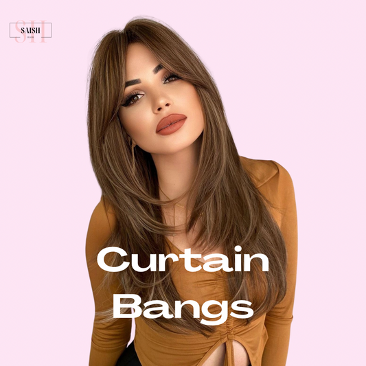 Premium 100% Human Hair Curtain Bangs Extension